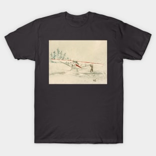 Taking off in a blizzard. Original Painting T-Shirt